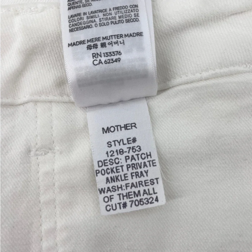 MOTHER Patch Pocket Private Ankle Fray Jeans in Fairest of Them All Size 33 - Picture 9 of 11